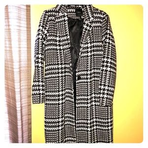 Long black and white coat